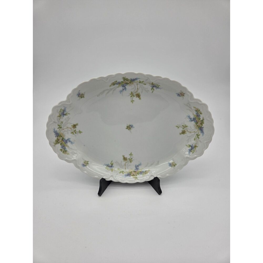 MZ Altrohlau CMR Czechoslovakia 13.5 Inch Oval Platter Floral Vintage China